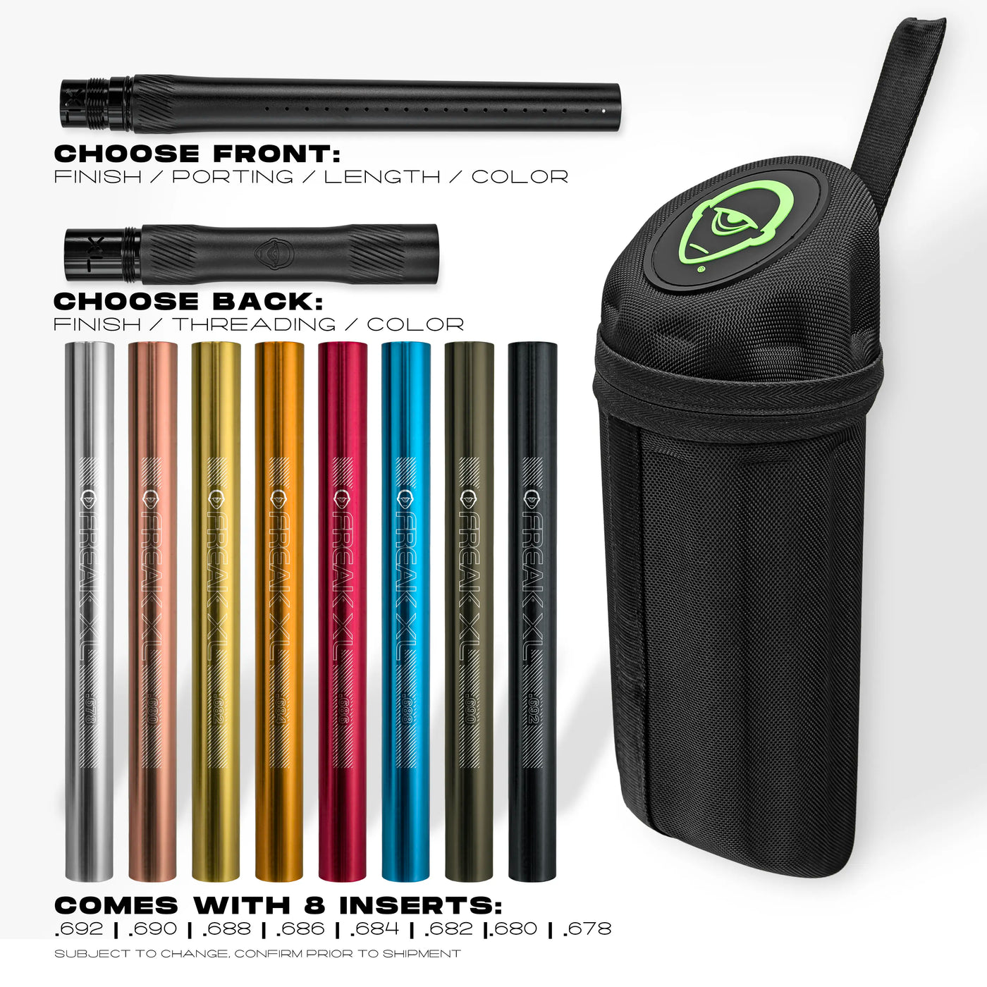 Freak XL - 8" Inserts - Full Barrel Kit - Aluminium